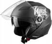 WESTT JET KASK MOTOCYKLOWY CZARNY MATOWY z podwójnym wizjerem ROZ. L 9065 (1)