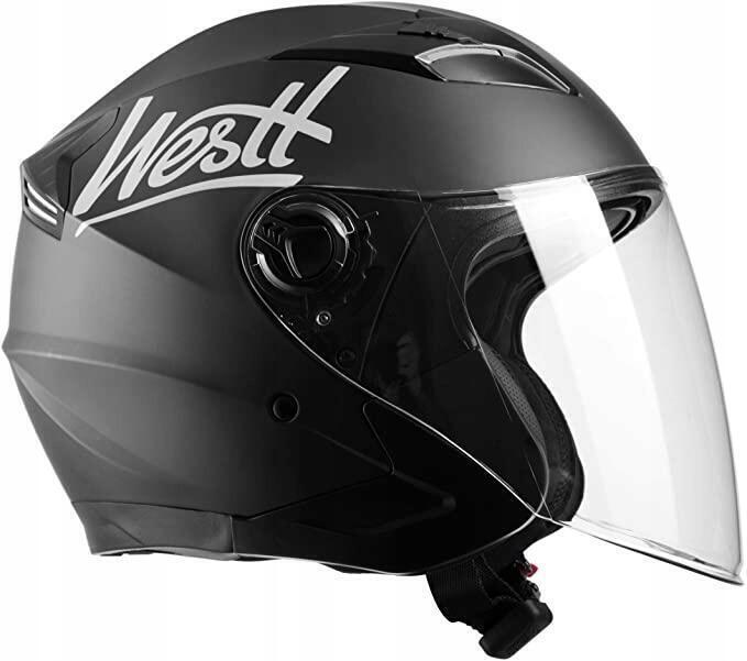 WESTT JET KASK MOTOCYKLOWY CZARNY MATOWY z podwójnym wizjerem ROZ. L 9065 (2)