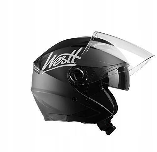 WESTT JET KASK MOTOCYKLOWY CZARNY MATOWY z podwójnym wizjerem ROZ. L 9065 (6)