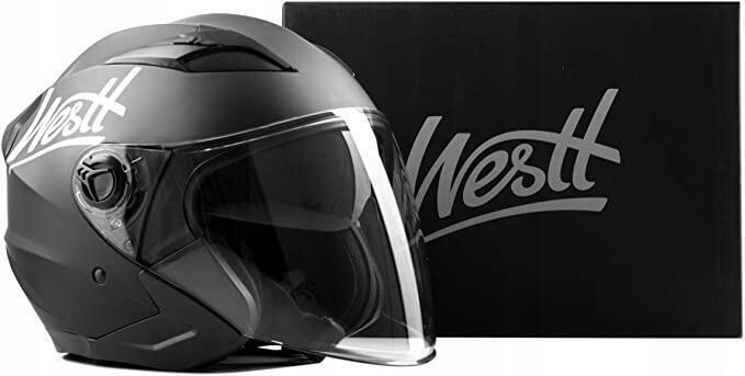 WESTT JET KASK MOTOCYKLOWY CZARNY MATOWY z podwójnym wizjerem ROZ. L 9065 (5)