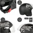 Kask motocyklowy Westt Open Face z przezroczystym wizjerem M 57-58cm 9010 (3)