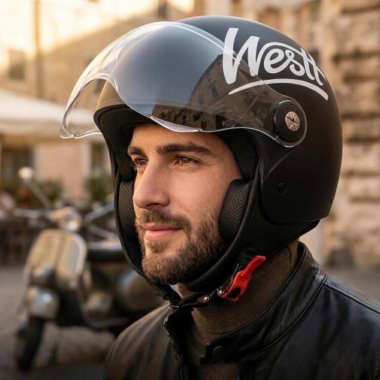 Kask motocyklowy Westt Open Face z przezroczystym wizjerem M 57-58cm 9010 (4)