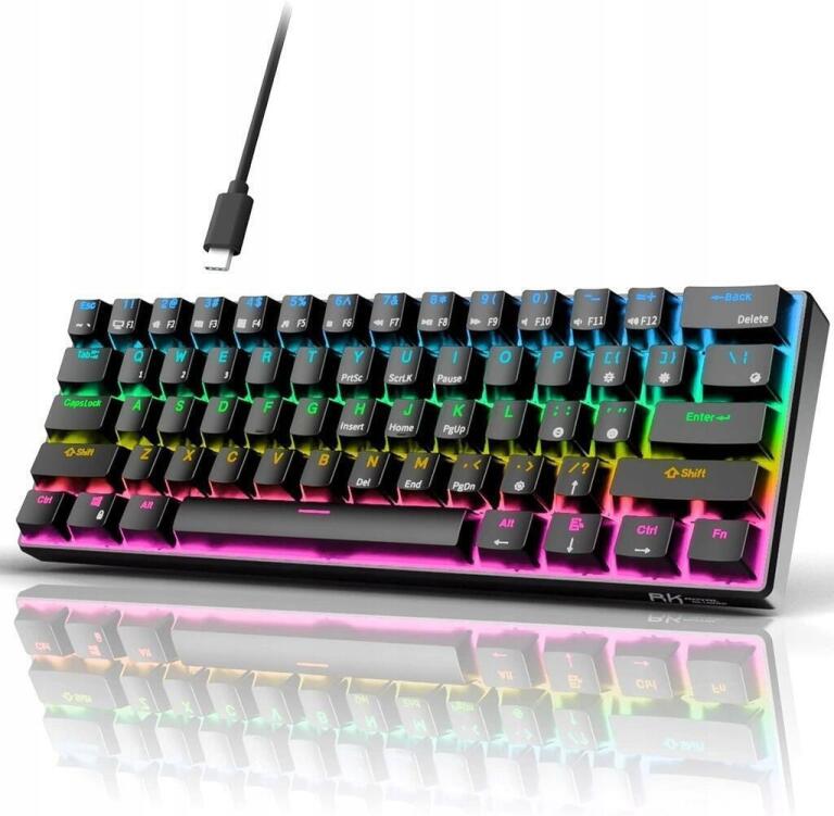 RK61 klawiatura gamingowa RGB, bezprzewodowa/Bluetooth mechaniczna 2799 (2)