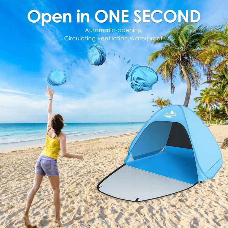 NAMIOT PLAŻOWY KEMPINGOWY 2-3 OSÓBY ochrona przed słońcem UPF 50+ 8749 (6)