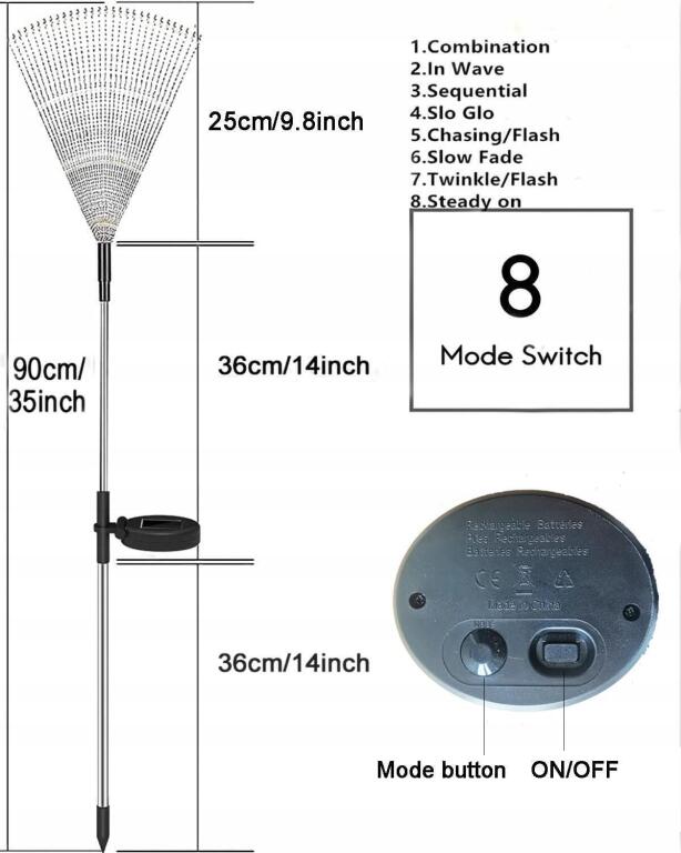 Solarna lampa ogrodowa do użytku na zewnątrz Zestaw 2 sztuk 3705 (4)