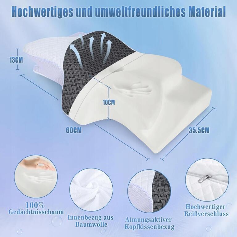 PODUSZKA ORTOPEDYCZNA PIANKA MEMORY SAHEYER 60x35,5x10/13cm 7649 (6)