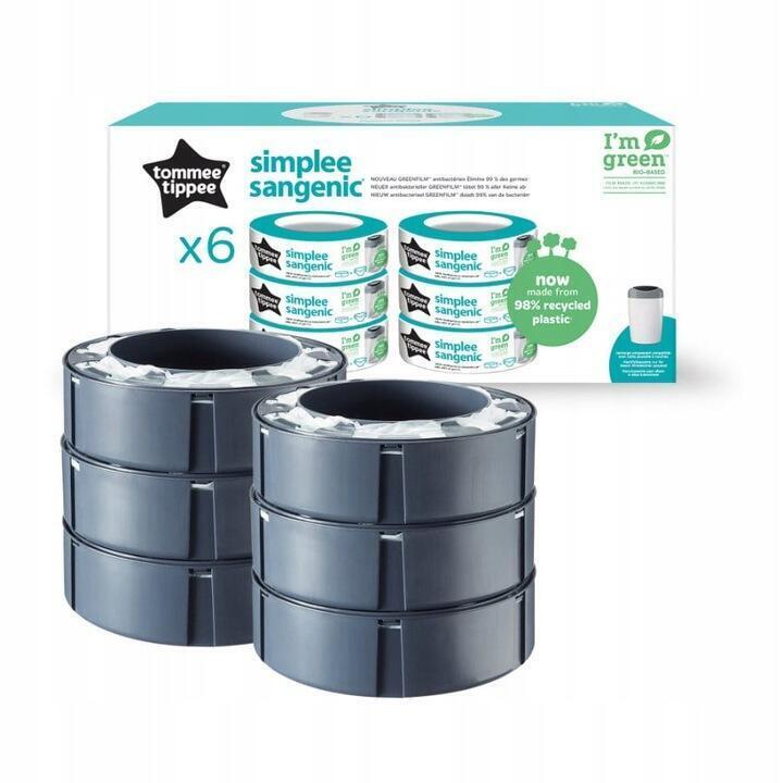 Zestaw wkładów do kosza Tommee Tippee Sangenic Simplee 6 szt. 3750 (2)
