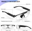 NZQXJXZ 300% okulary z lupą ze światłem, ładowane przez USB 7797 (5)