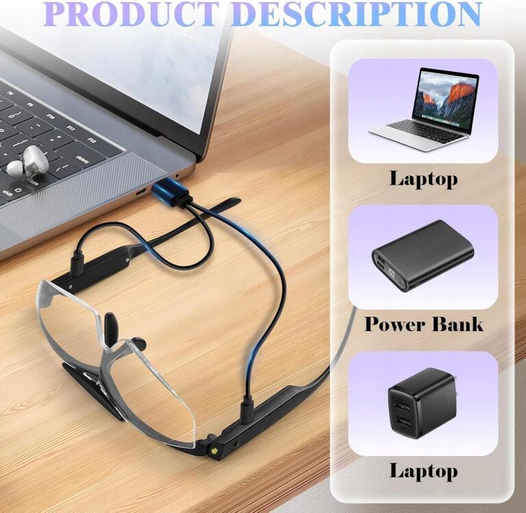 NZQXJXZ 300% okulary z lupą ze światłem, ładowane przez USB 7797 (4)