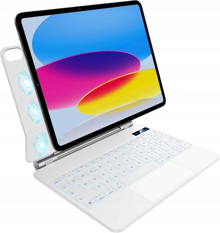 Etui z klawiaturą do iPad 10 gen 10,9″ Nimin z touchpadem białe 1992 (1)
