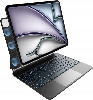 Etui z klawiaturą do iPad Air 13 /Pro 12,9 Nimin czarne podświetlane 6317