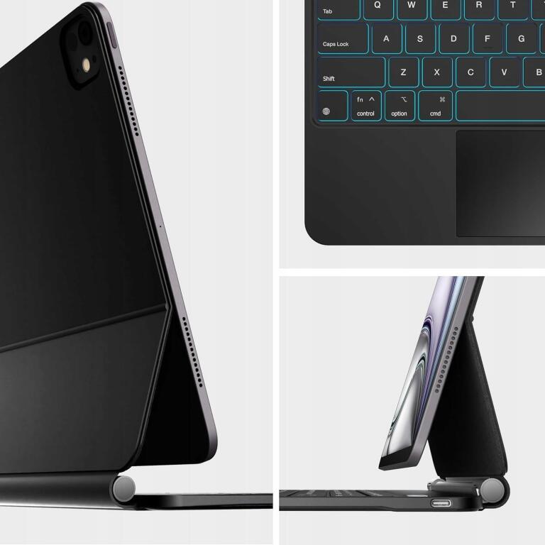 Etui z klawiaturą do iPad Air 13 /Pro 12,9 Nimin czarne podświetlane 6317 (6)