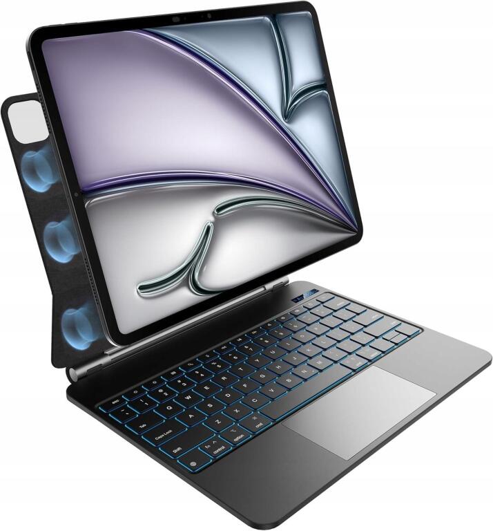Etui z klawiaturą do iPad Air 13 /Pro 12,9 Nimin czarne podświetlane 6317 (1)