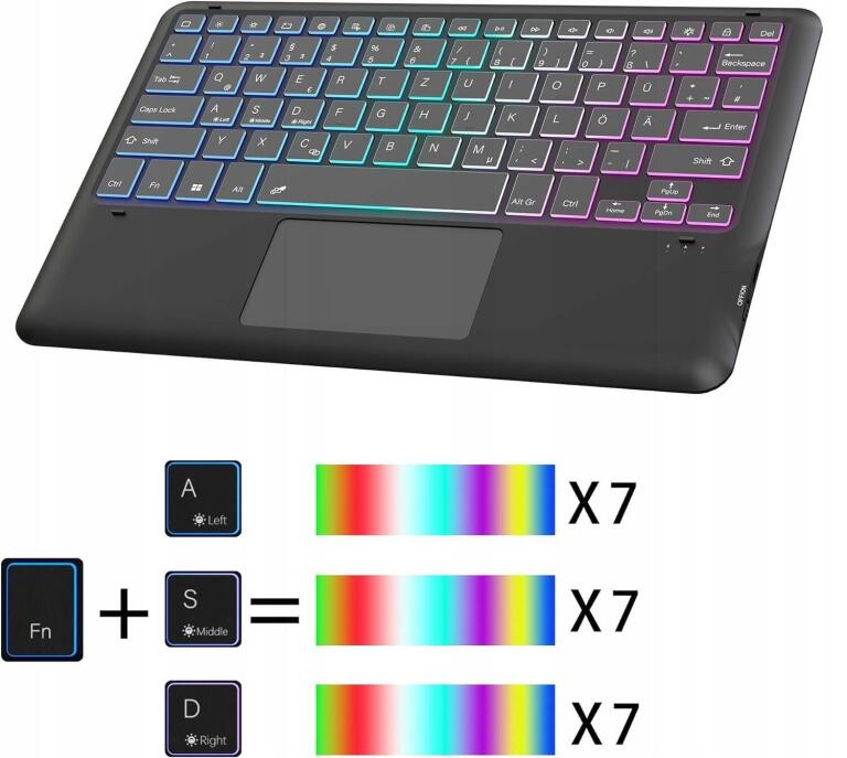 ETUI z klawiaturą ROOFEI Galaxy Tab S9 FE/S9 Plus 12,4 cala 5981 (6)