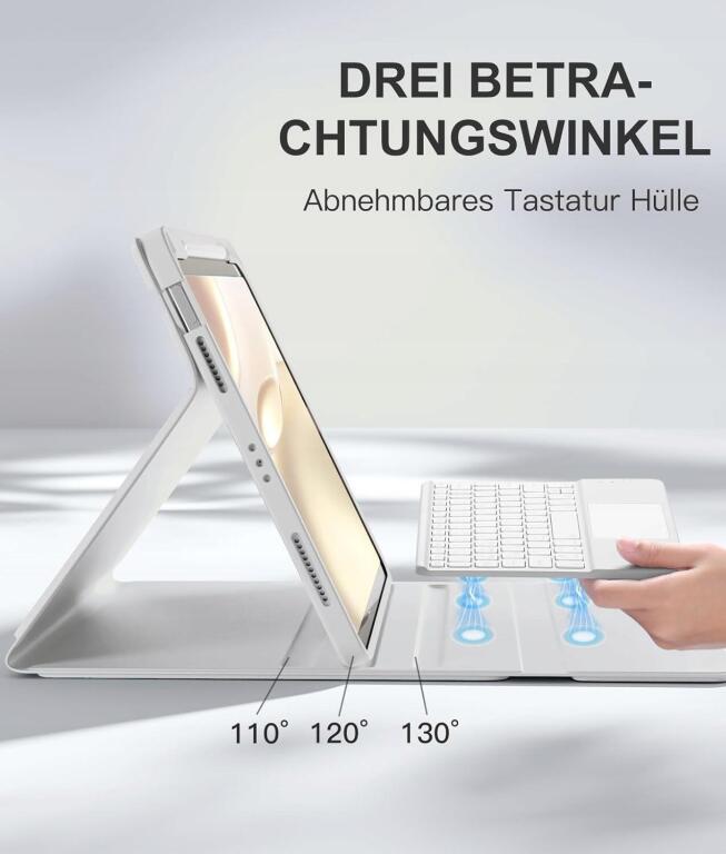 Etui z klawiaturą do iPada Air 11'' M4 M3 M2 (2026/2025/2024) SZARE 4947 (3)