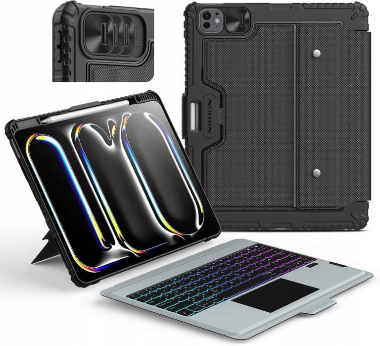 Etui z klawiaturą do iPad Pro 13 M4 2024 Nillkin Magic Trackpad czarne 2715