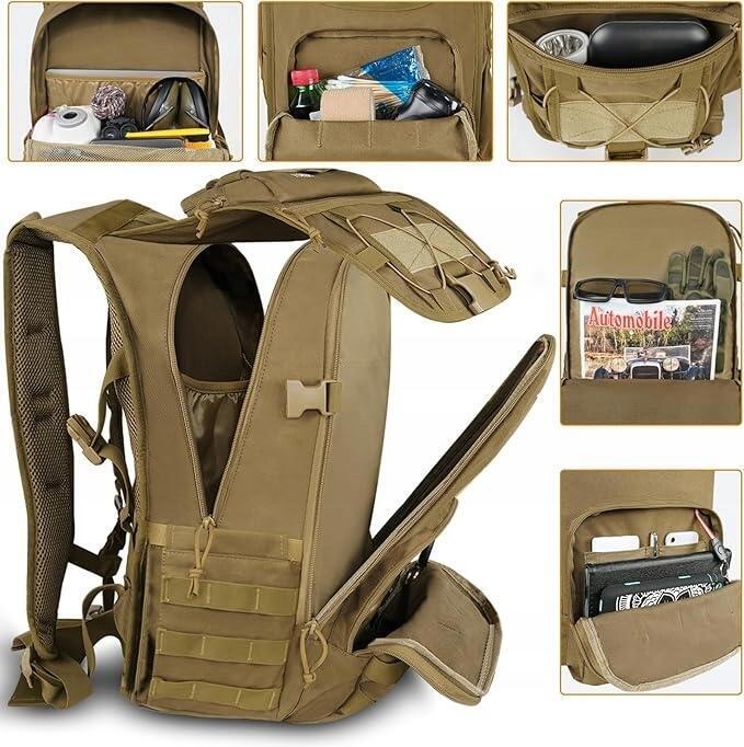 YOREPEK Army plecak męski, 50 l, plecak turystyczny, wojskowy, duży 7854 (3)