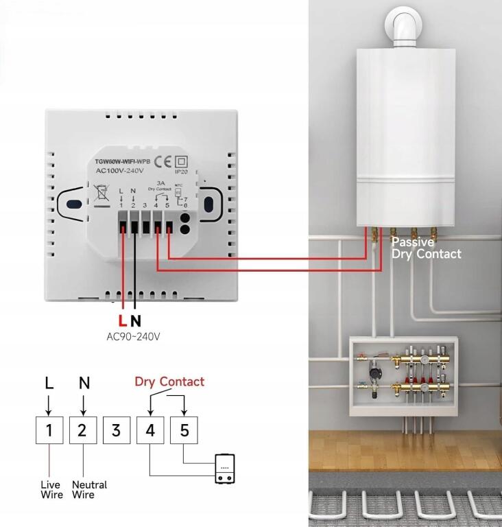 TERMOSTAT WIFI BEOK INTELIGENTNY TGW60W KOMPATYBILNY ALEXA GOOGLE HOME 9926 (3)