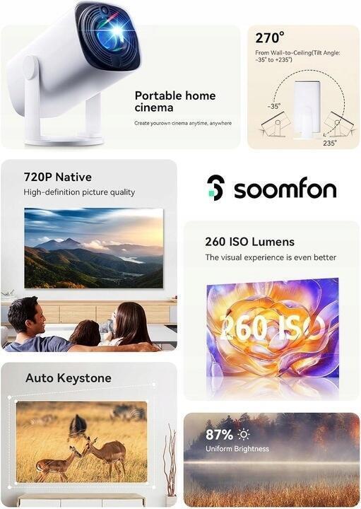Mini Projektor Soomfon SK2 WiFi Bluetooth 2468 (2)