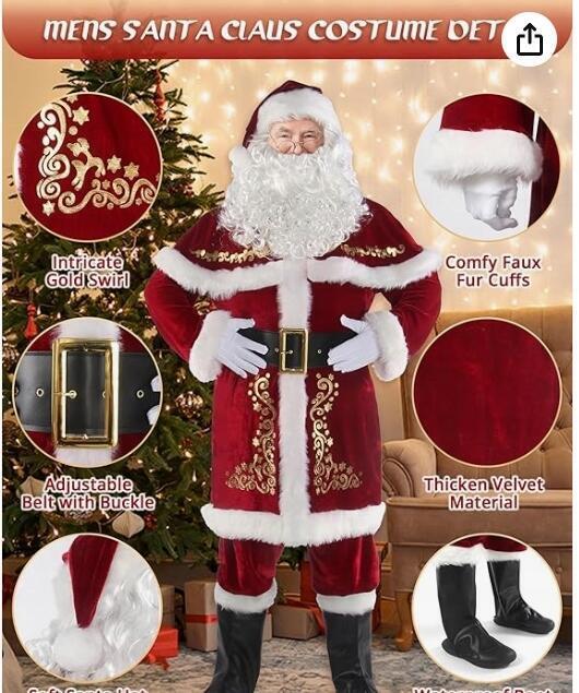 Męski profesjonalny strój Mikołaja ŚW.Mikolaj XL 7740 (2)