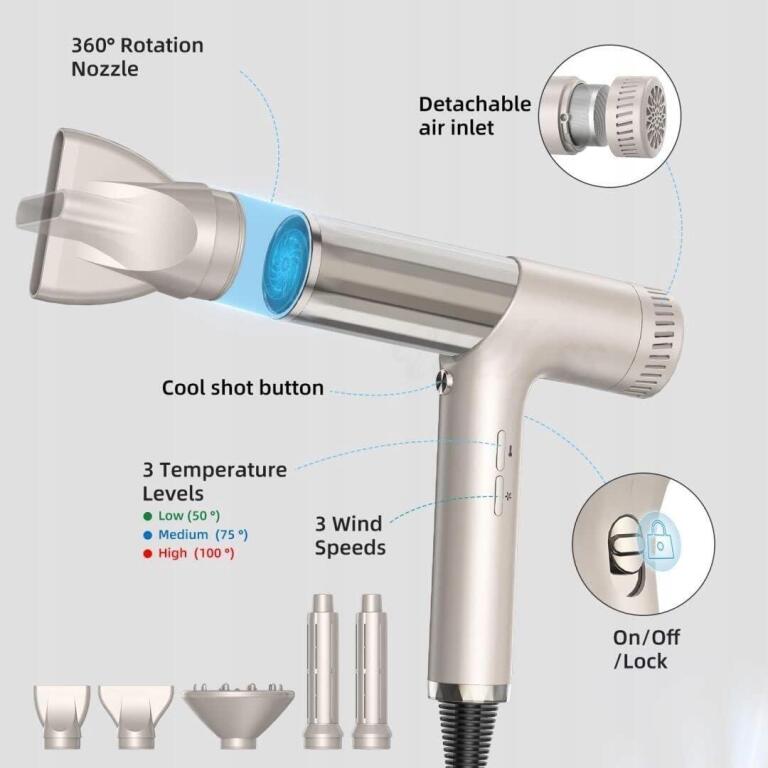 UKLISS Profesjonalna suszarka do włosów, Air Styler 5 w 1 5072S (8)