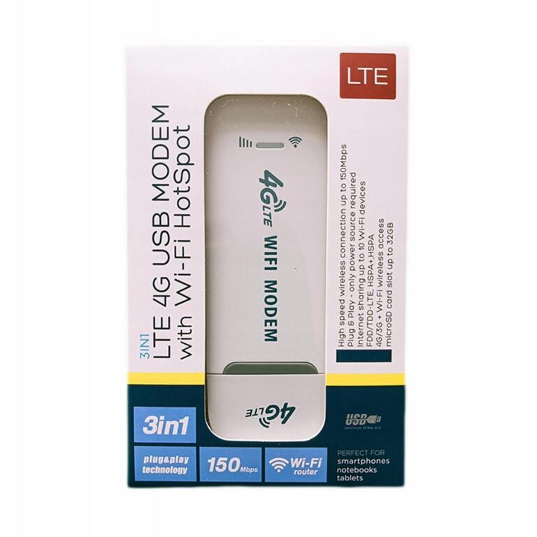 LTE 4G USB MODEM z HotSpotem do Wi-Fi kolor biały 3645 (5)