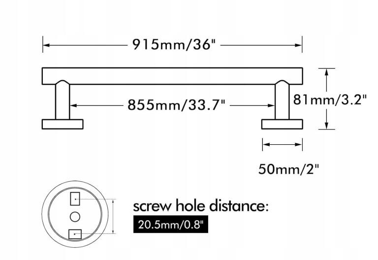 Uchwyt na ręczniki 90cm do łazienki KESHOME 3104 (9)
