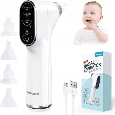 Aspirator do nosa dla dzieci Bubbacare z diodą LED + 4 końcówki