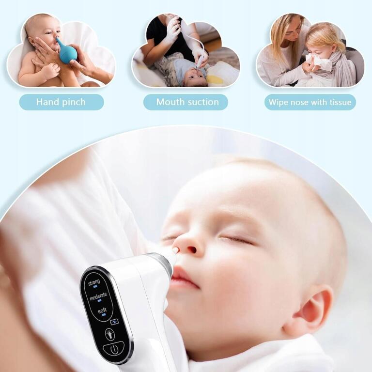Aspirator do nosa dla dzieci Bubbacare z diodą LED + 4 końcówki (2)