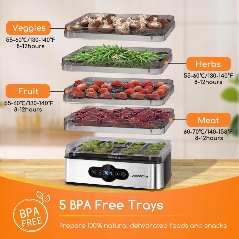 Suszarka spożywcza Aigostar Crispy 240 W 4507 (5)