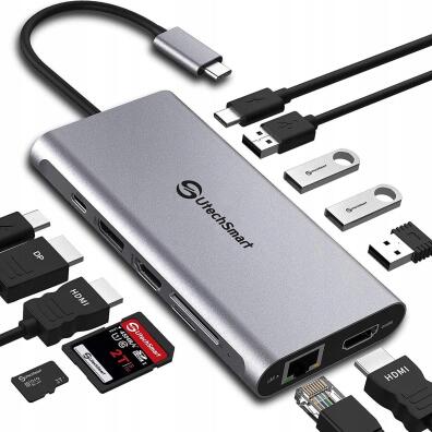 Stacja dokująca UtechSmart 12 w 1 Hub USB-C z 2 HDMI, 4xUSB 5186P