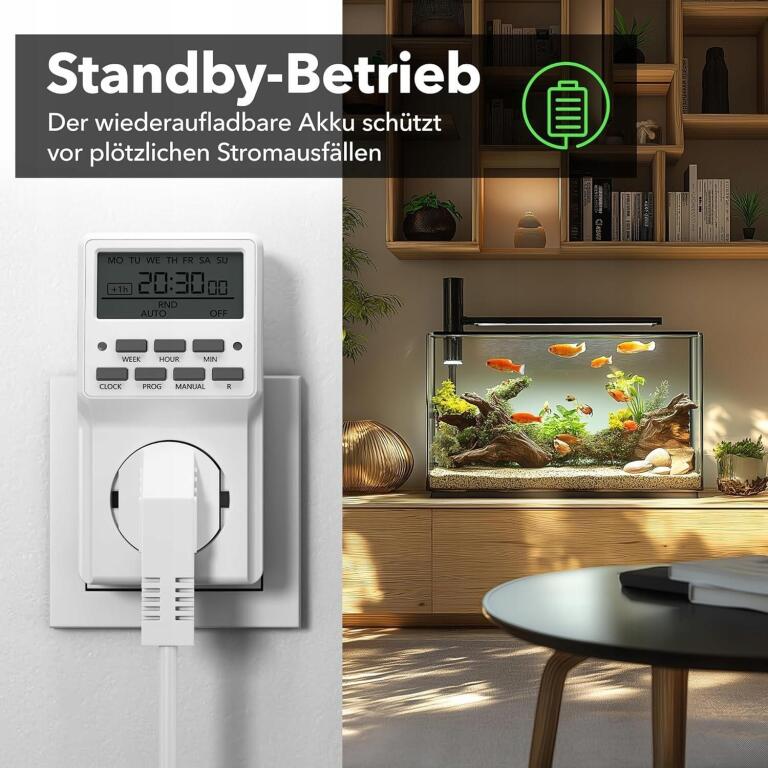 ZESTAW 2szt Programator czasowy HBN 3680W 16A LCD timer gniazdko 1115 (4)