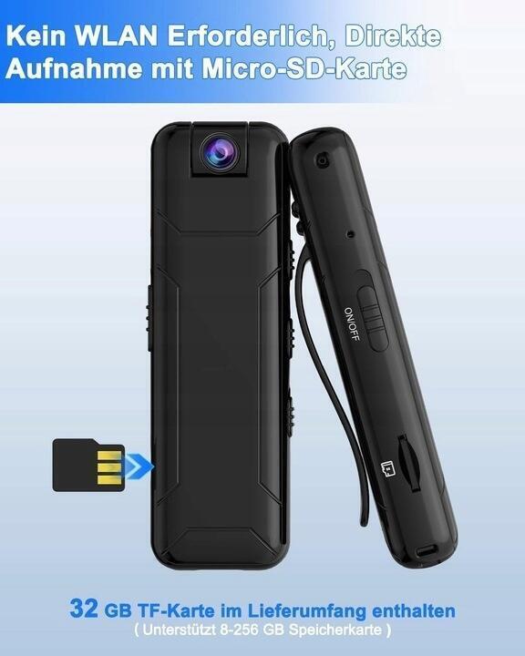 ŚWIETNA Kamera POLICYJNA korpusowa z kartą TF o pojemności 32 GB 1209 (3)