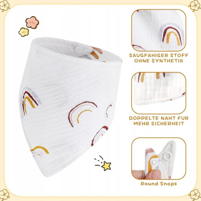 Zestaw dla niemowląt chusta + śliniaczek + gryzak 100% bawełna H002 (3)