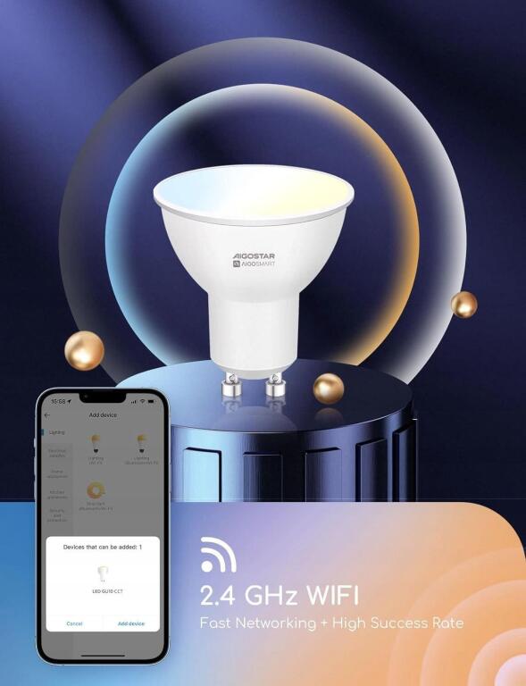 Inteligentna żarówka LED Aigostar GU10 6W 2700K-6500K 2170 (3)