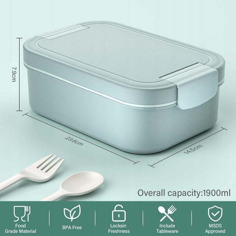 LEIKEEGO Pudełko na lunch dla dorosłych, 1900 ml, szczelne 1466 (3)