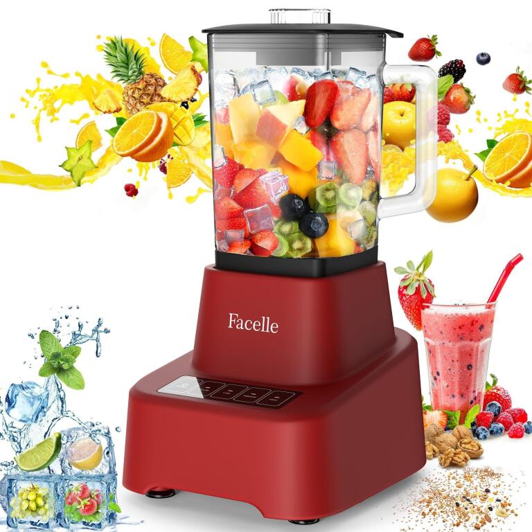 Blender FACELLE Do Smoothie I Koktajli 1,6L Szklany 1674