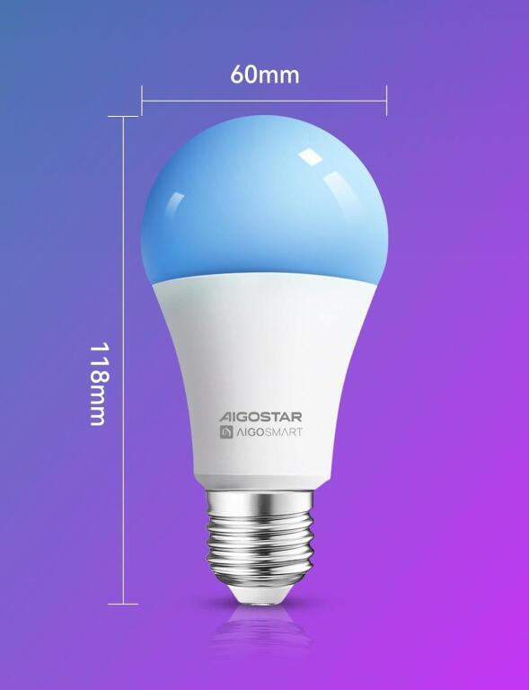 Zestaw 6 Inteligentnych żarówek RGB 9W działające na wifi 7688 (2)