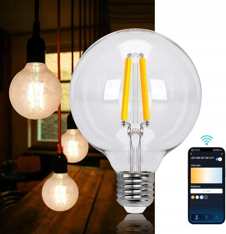 Żarówka LED E27 150 lumenów, kula przezroczysta G95 3985
