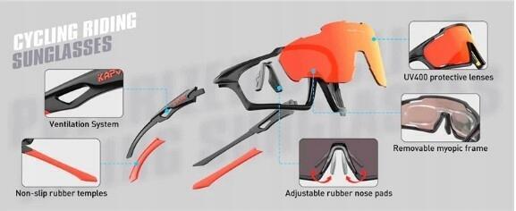 Okulary przeciwsłoneczne sportowe Kapvoe X70 1216 (2)
