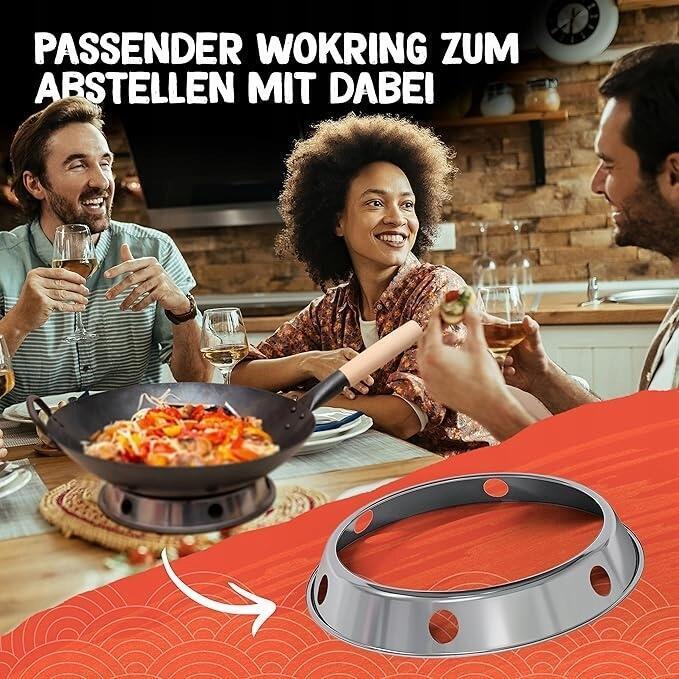 Patelnia Wok 36 cm z wokring nadaje do kuchenek indukcyjnych 8388 (3)