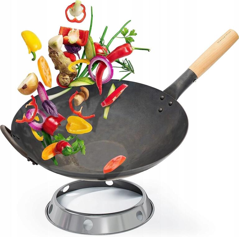 Patelnia Wok 36 cm z wokring nadaje do kuchenek indukcyjnych 8388 (1)