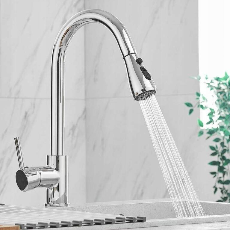 Heable Kran Bateria Kuchenna Chrom z Wyciąganą Wylewką Obrót 360° 1396 (2)