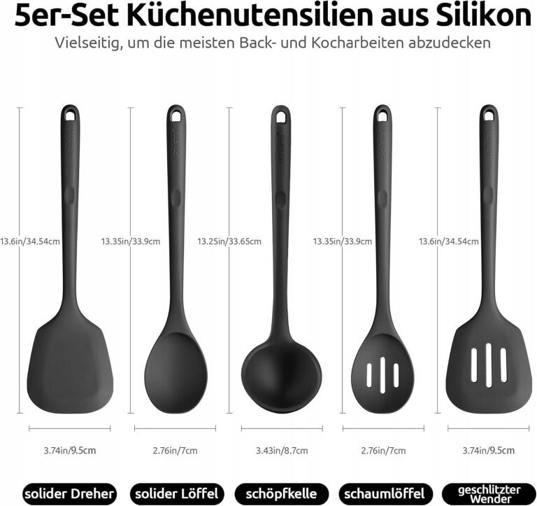 Zestaw silikonowych przyborów kuchennych, 5 sztuk 1105 (2)