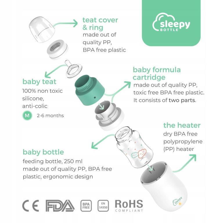 Podgrzewacz elektryczny Sleepy bottle + butelka + smoczek P022 (4)