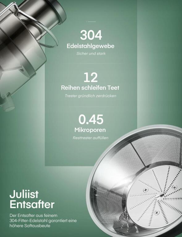 Sokowirówka Juilist AMR526 srebrny/szary 400 W otwór zasypowy 65 mm 9429 (3)