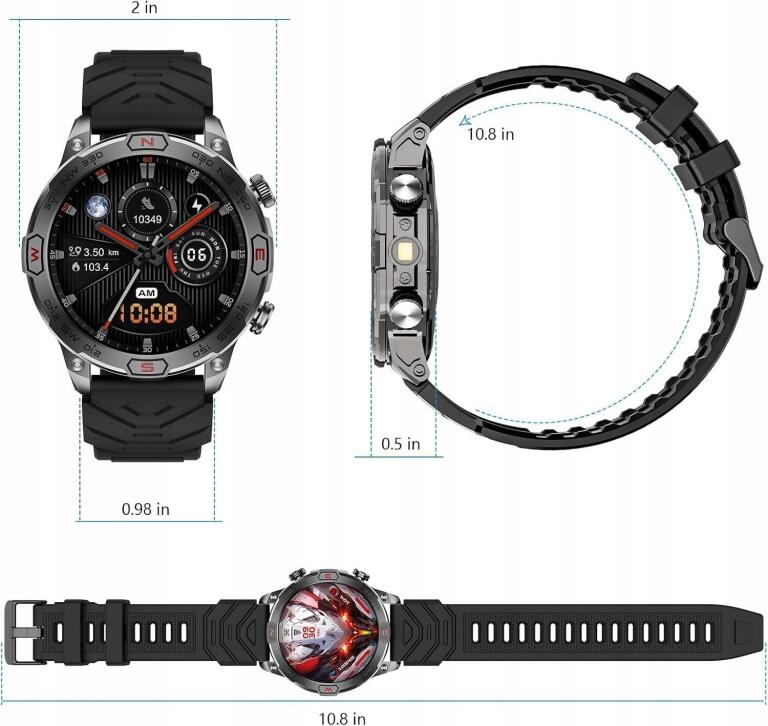 Smartwatch XELETU z latarką LED, 110 + trybów sportowych 1419 (4)