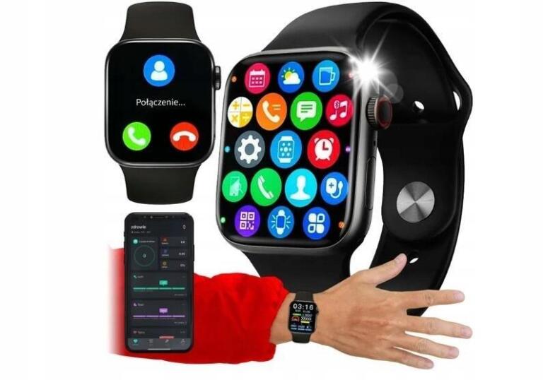 ZEGAREK SMART WATCH SMARTWATCH SPORT ROZMOWY POŁĄCZENIA SMART EKG 6238