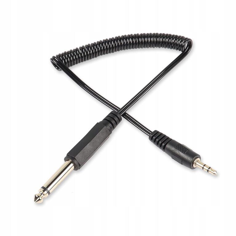 PNGKNYOCN Kabel spiralny audio TRS 3,5 mm, audio stereo 6,35 mm 1074