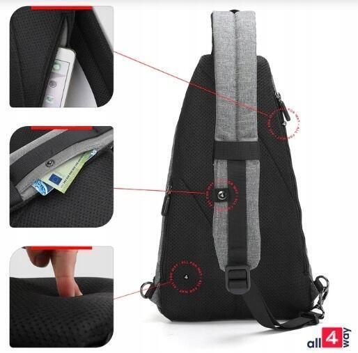 Plecak typu crossbody w odcieniach szarości 0037 (3)